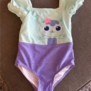 Cute Cat Mermaid Swimsuit for Kids